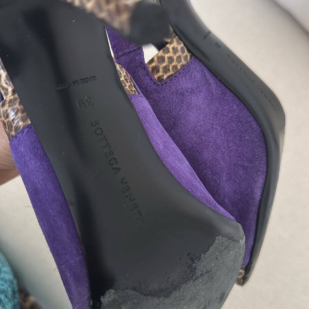 Bottega Veneta Purple and Brown Heels with Suede Finish - Picture 5 of 12